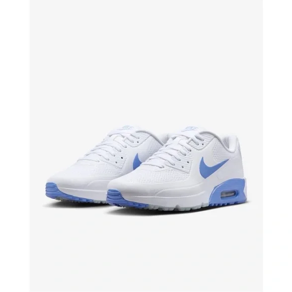 Nike Air Max Soft Spike Golf Shoes White and Blue - Picture 3 of 10
